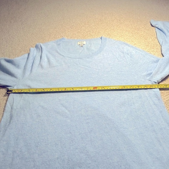 J. Crew Women Teddie Sweater X-Large Blue Preppy Coquette Wool Cotton Crewneck - Picture 12 of 13